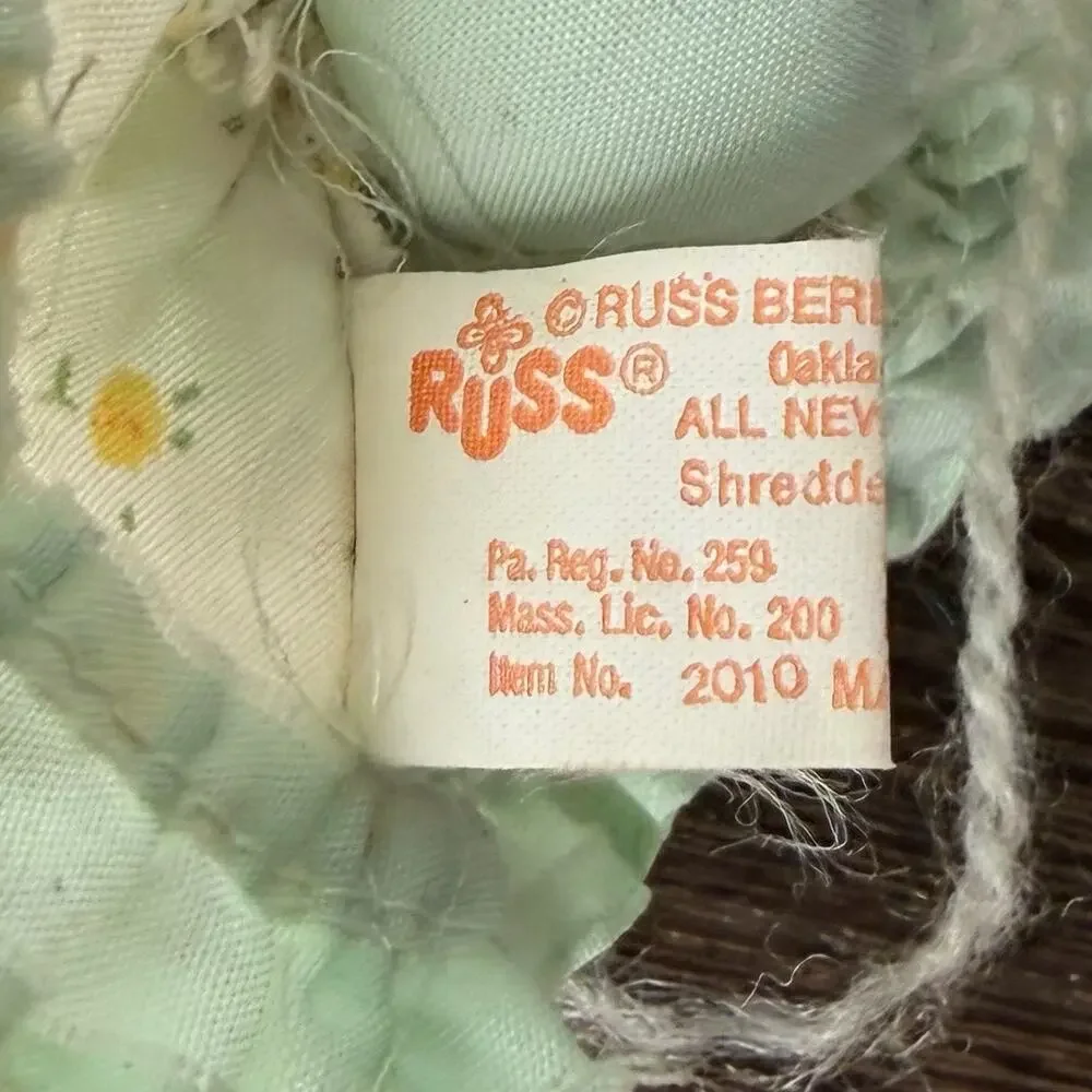 Vintage‎ Russ Berrie Mouse Ornament Plush Calico Dress Cottagecore